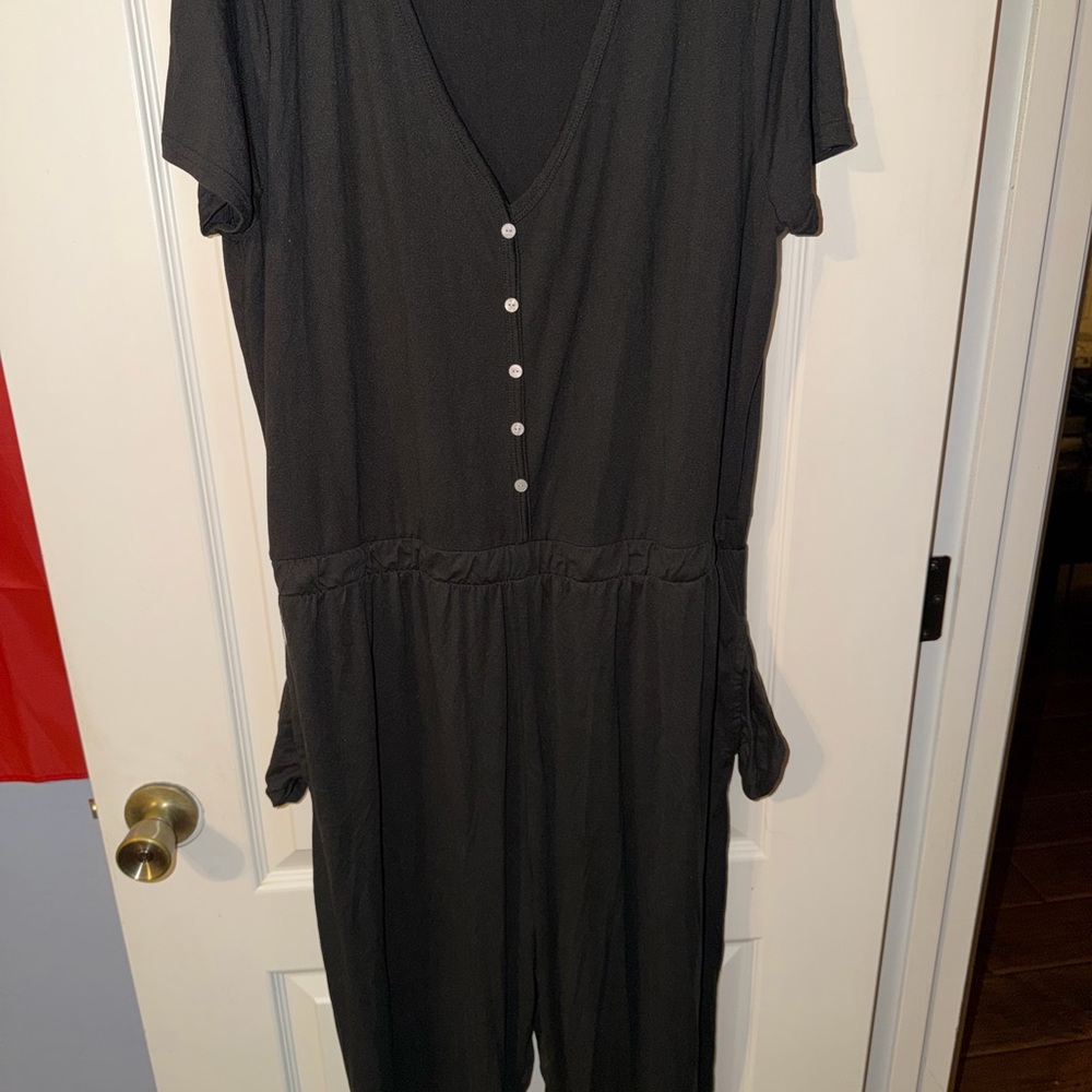 J for Justify Black Button-Front Jumpsuit
